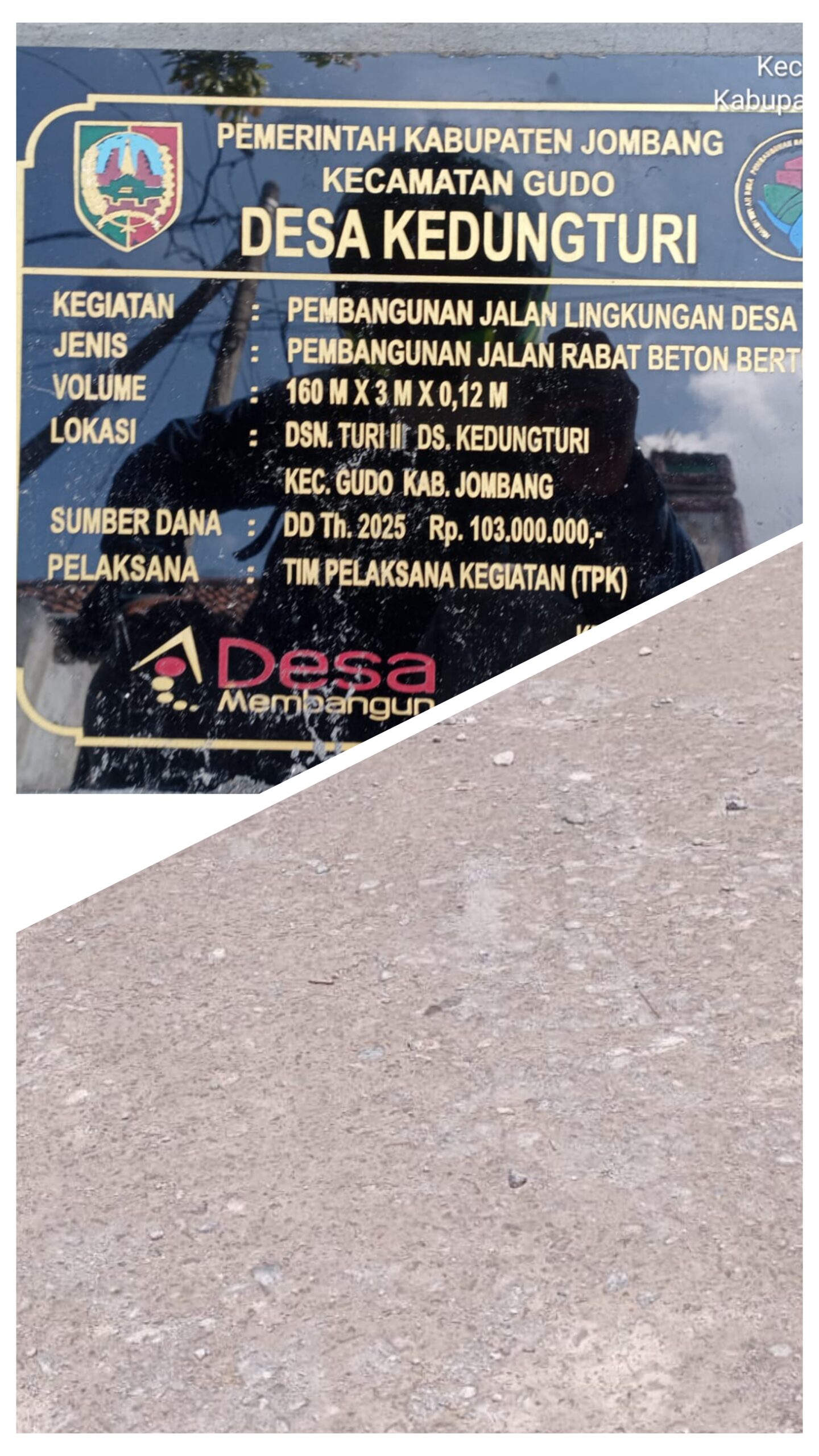 Bangunan Rabat Beton Desa Kedung Turi,Di Duga Tidak Sesuai Spek Warga Kecewa.