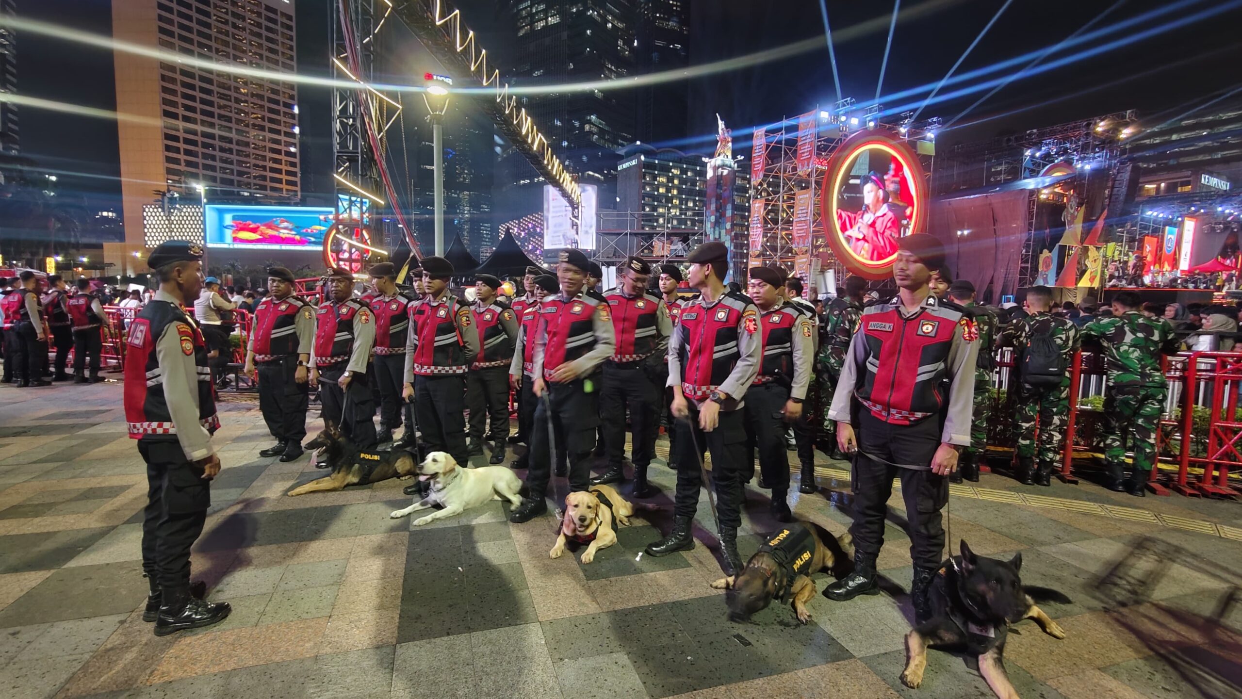 Baharkam Polri Kerahkan K-9 Jaga Keamanan Perayaan Tahun Baru di HI