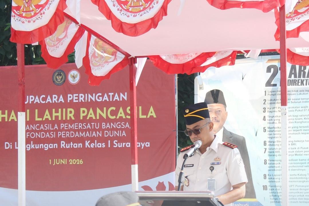 Menjaga Indonesia dari Dalam Tembok Pengabdian: Rutan Kelas I Surabaya Jadikan Pancasila Energi Persatuan Menghadapi Era Disrupsi Global